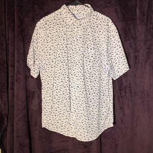 Men’s short sleeve shark & diver print shirt